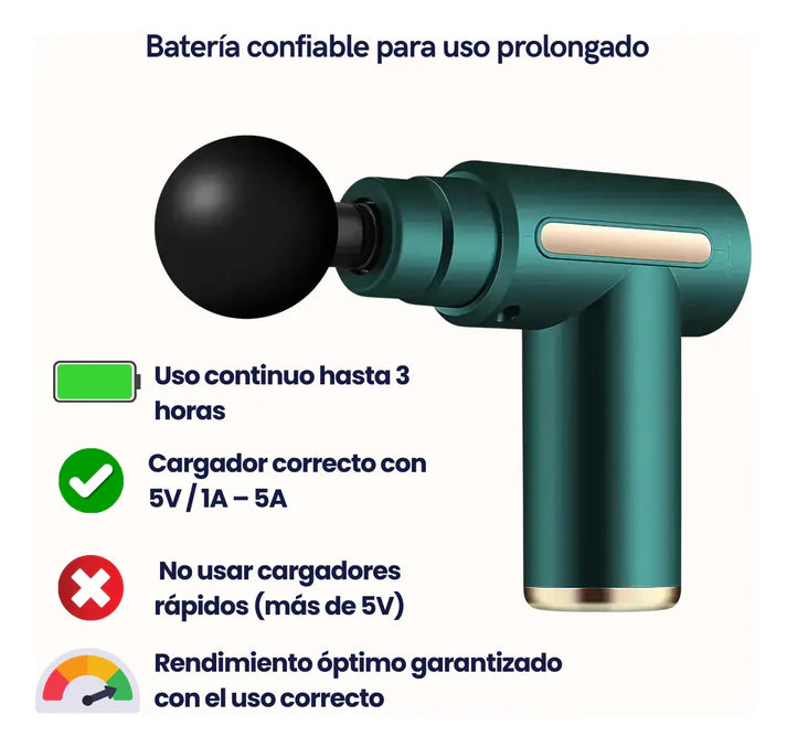 Pistola masajeadora profesional - Alivio inmediato