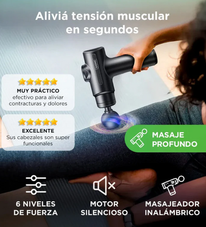 Pistola masajeadora profesional - Alivio inmediato